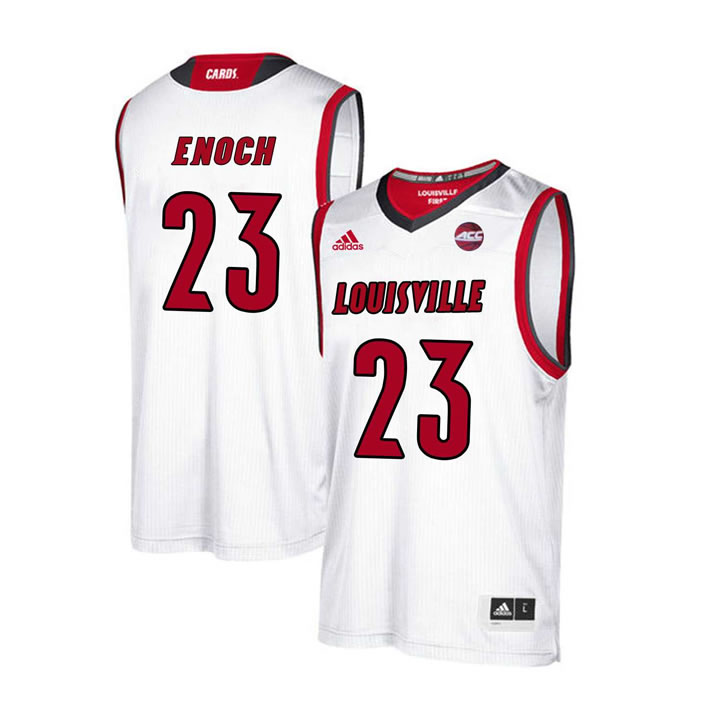 Louisville Cardinals 23 Steven Enoch White College Basketball Jersey Dzhi